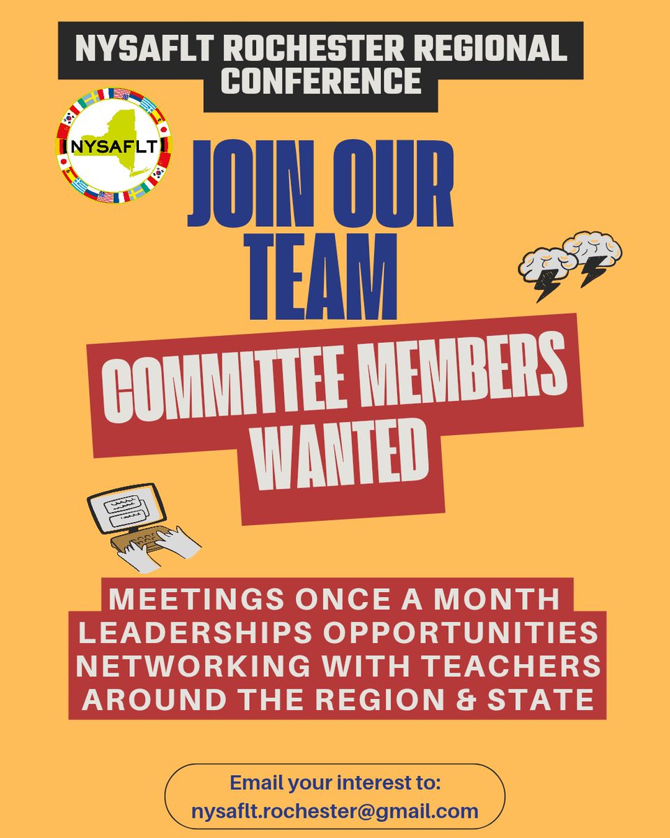 Interested in joining our team to help plan our 2026 Rochester Regional Conference?  Email us at nysaflt.rochester@gmail.com