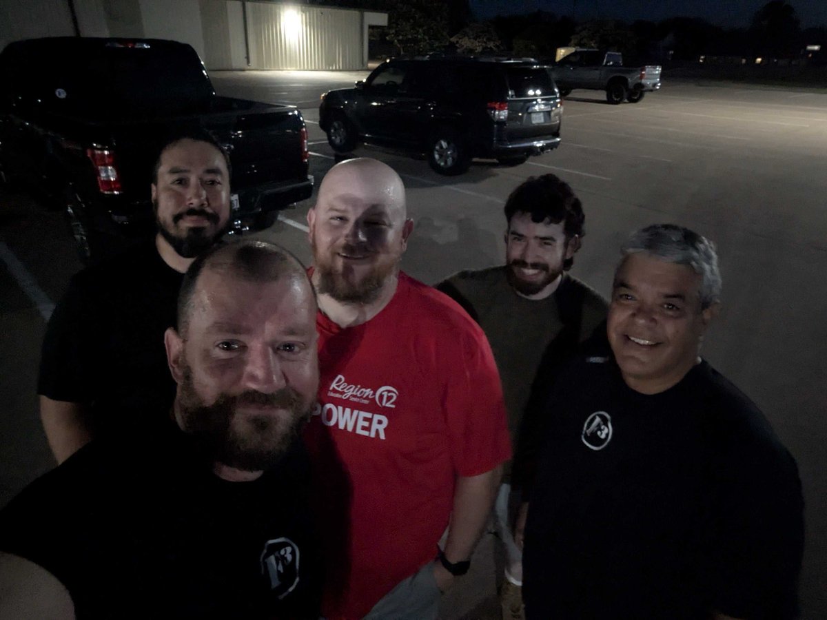 5 men rucked The Brotherhood this morning, embracing the suck and the sunrise. Welcome FNG Josh, now known as Miyagi! 🥋👣💪 #254F3 #RuckUp #F3Brotherhood #IronSharpensIron #FitnessFellowshipFaith