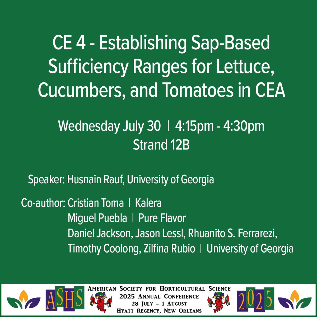 Learn how sap-based sufficiency ranges can optimize fertigation, reduce waste, and boost yields—insights to transform your nutrient management strategy. #PlantScience #ControlledEnvironmentAg  #horticulture #GreenhouseGrowing #VerticalFarming #ASHS2025 <a href="/ferrarezilab/">Ferrarezi Lab of CEA @ UGA</a> <a href="/ASHS_Hort/">ASHS</a>