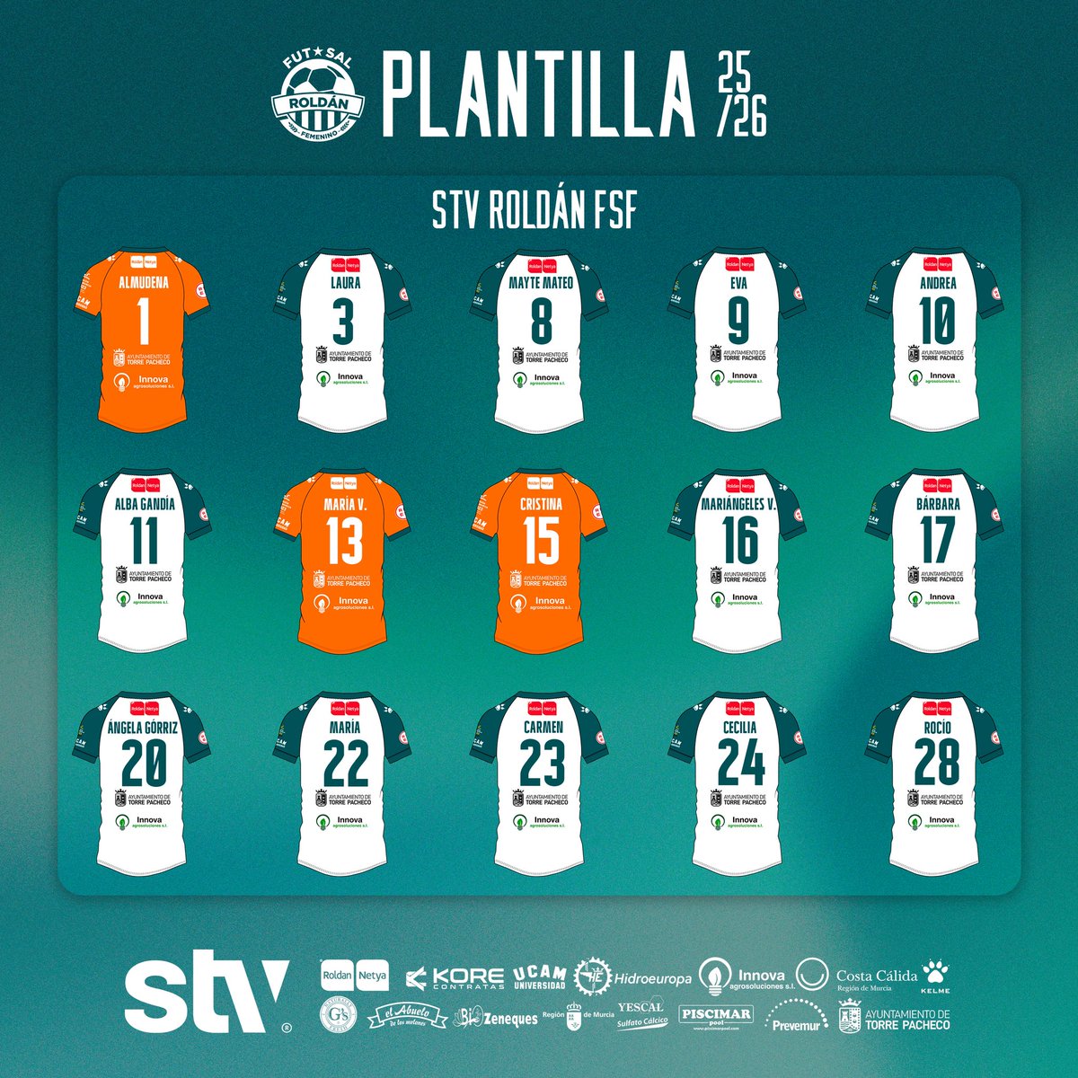 RoldanFSF's tweet photo. 🔥¡Dorsales listos para esta temporada!

📸 Mira bien cada número… porque detrás de cada uno hay una jugadora dispuesta a dejarse el alma en cada jugada.

¡Vamos equipo!💪🧡

#STVRoldan https://t.co/Q7wyagpsLS