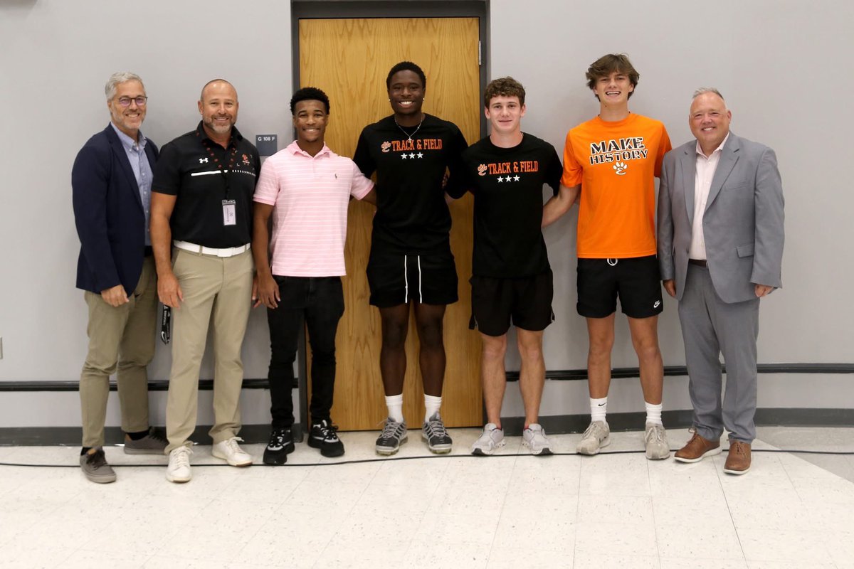 The EHS boys track team was recognized by the Board of Education at the July monthly meeting for their performance at the state meet in May. The Tigers recorded a fifth place finish, marking their eighth top-five finish in the last 10 years. EHS sent 16 events to state with seven