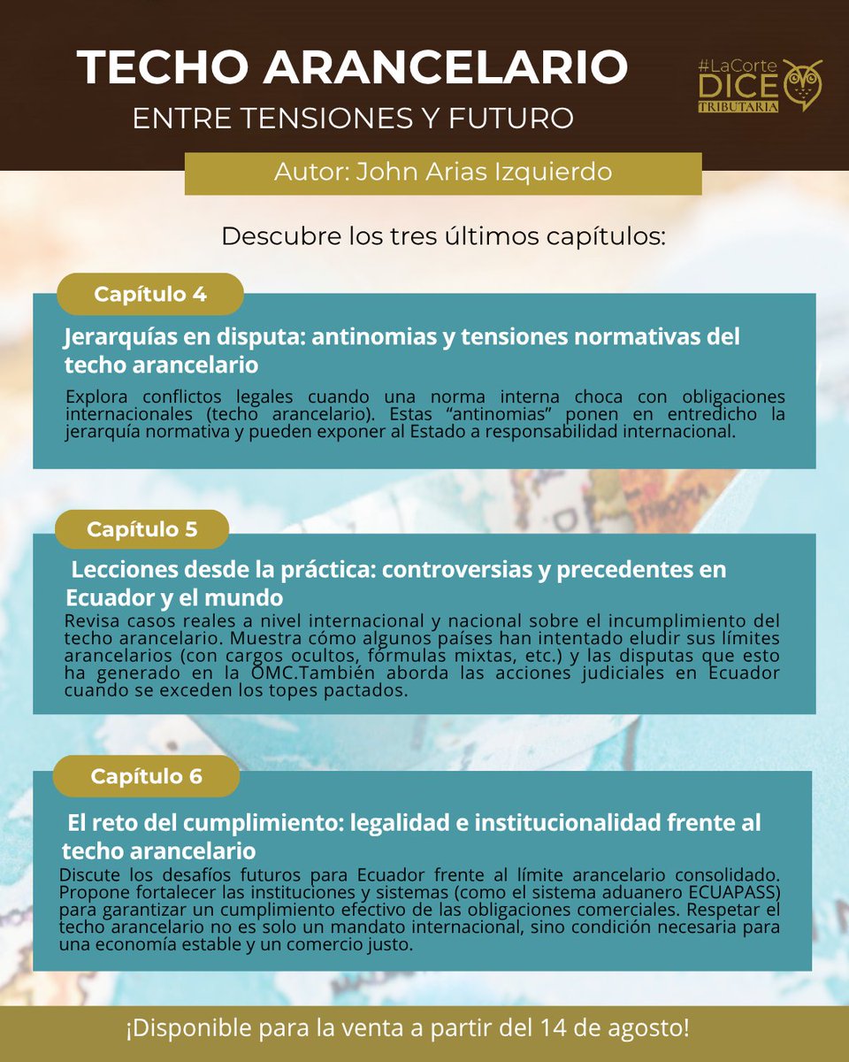 📘 ¡Ya puedes conocer la segunda parte de nuestro libro sobre el Techo Arancelario!

Te compartimos un adelanto de los tres últimos capítulos, donde abordamos los dilemas más complejos y actuales del sistema arancelario

🗓 Disponible para la venta a partir del 14 de agosto.