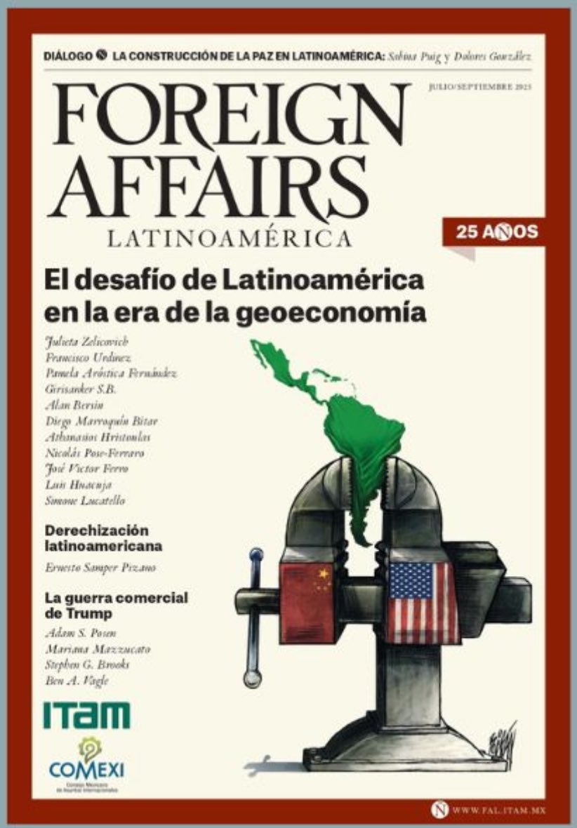 En tiempos de tensiones geoeconómicas, <a href="/ForeignAffairsL/">Foreign Affairs Latinoamérica</a> pone el dedo en la llaga.

El comercio como herramienta de poder, el puerto de Chancay financiado por 🇨🇳, la nueva urgencia del acuerdo Mercosur-UE

Recomiendo 🤓