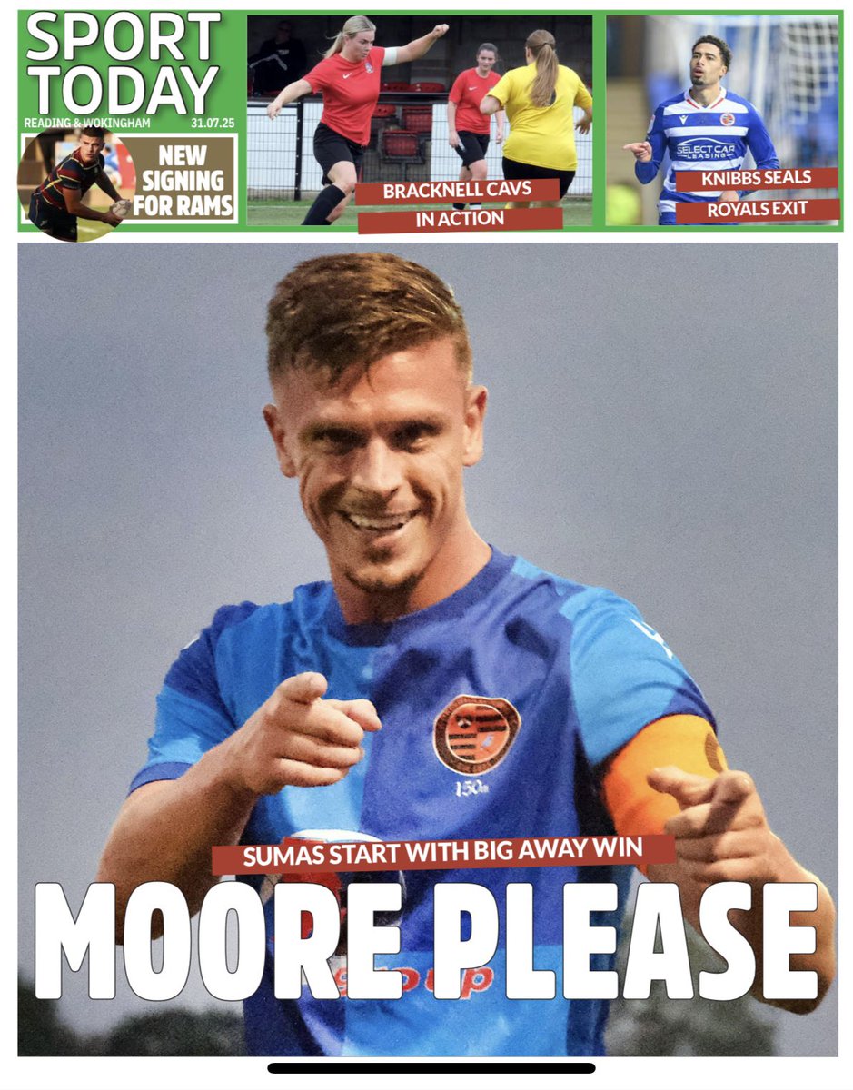 <a href="/SeanMoore07/">Sean Moore</a> <a href="/WokinghamTownFC/">Wokingham Town FC</a> <a href="/fiberkshire/">Football in Berkshire</a> This week’s <a href="/WokinghamSport/">Sport.Today</a> back page.