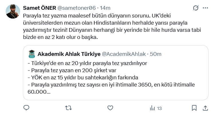 Diğer ülkeler bu tür akademik sahtekârlıkları normalleştirmiyor. Örneğin, Avustralya’da parayla tez veya makale yazanlara yönelik çıkarılan yasaya göre bu sahtekârlık:

- 2 yıla kadar hapis cezası
- 74.000 dolara kadar para cezası ile cezalandırılıyor.