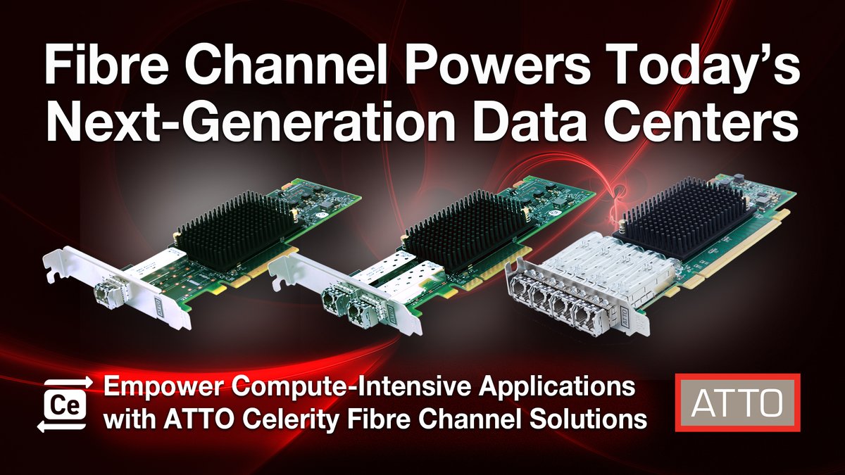 Fibre Channel’s lossless data flow powers data centers where reliability is key.

ATTO Quad-port 64Gb HBAs, w/ 25.6 GB/s throughput, deliver unmatched scalability &amp; resilience, enabling infrastructure to handle compute-intensive workloads with precision.

atto.com/resources/fibr…