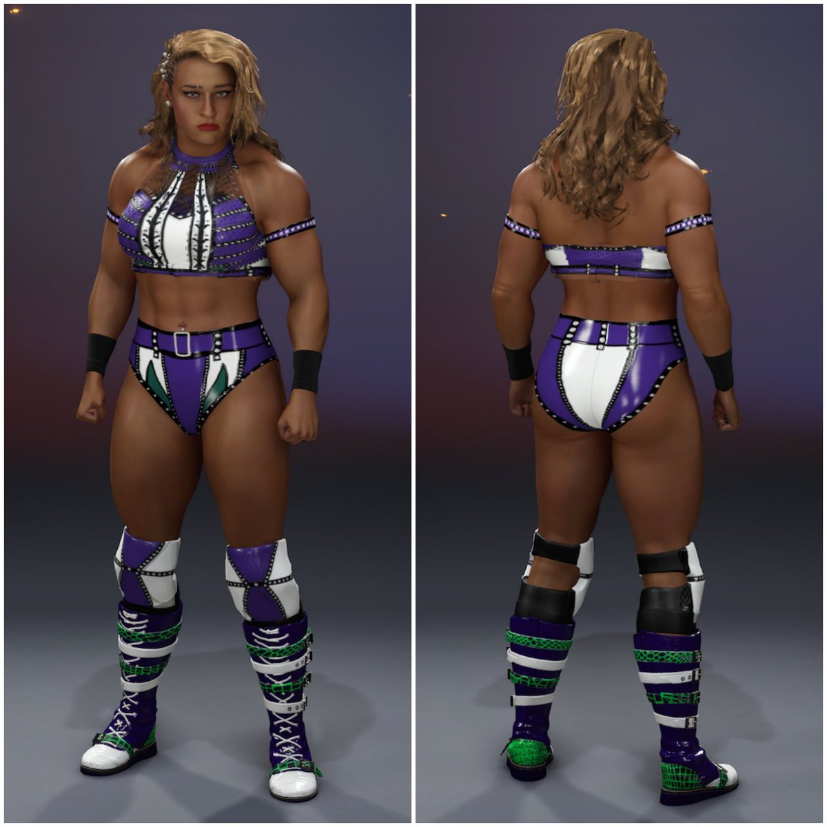 Available for download now on #WWE2K25 <a href="/JordynneGrace/">Jordynne Grace</a> alt attires! #Dre41Creations