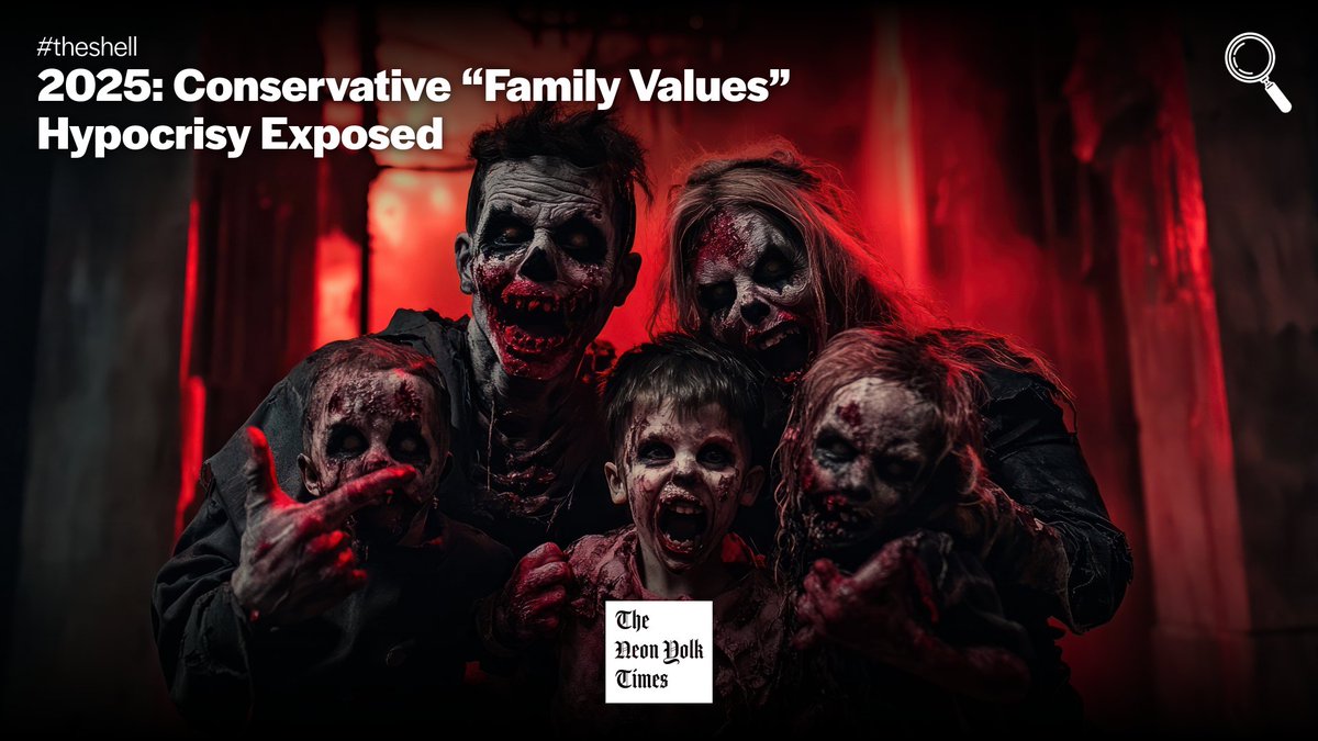 neonyolktimes's tweet image. 2025: The year conservative “family values” fully unraveled.

They preach about saving children…
Then protect predators.
Block consent education.
Push child marriage.
And cover up Epstein’s secrets.

We investigated.

Here’s what we found:
#TheShell #NeonYolk