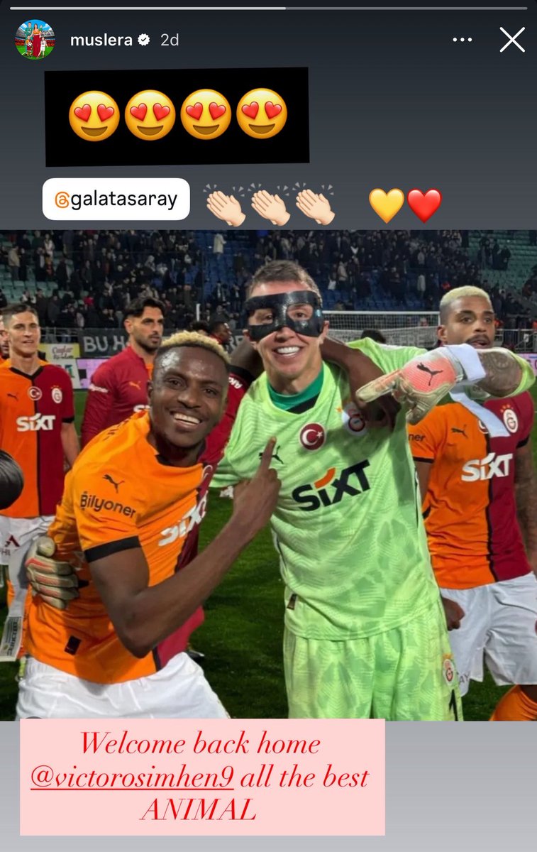 muslera’nın osimhen paylaşımına bak, gözlerim doldu aq