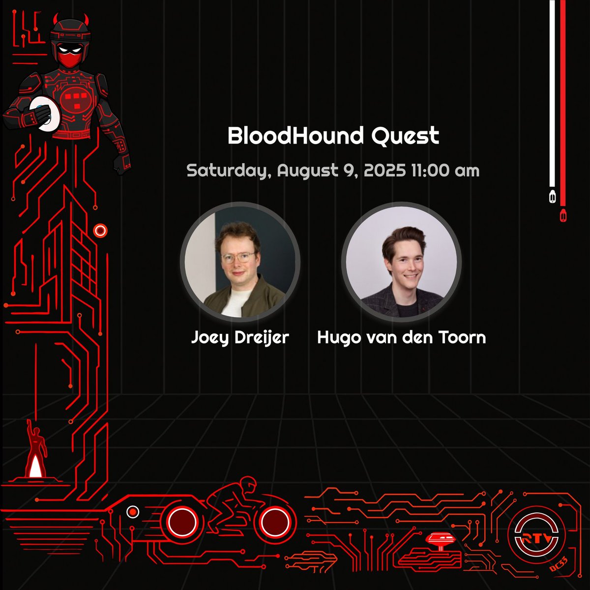 ⚔️ BloodHound Quest – Hugo van den Toorn &amp; Joey Dreijer lead a unique digital treasure hunt using BloodHound Enterprise. No hacking, just pure graph wizardry and strategy! Join the quest at @redteamvillage_ during <a href="/defcon/">DEF CON</a> 33! 🎯