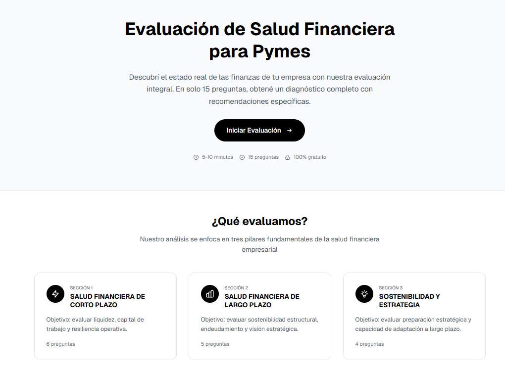 Sale otra herramienta. <a href="/ferminrp/">Fermin</a> y <a href="/Flor_Ivani_/">Flor Ivani</a> no paran. 

¿Tu PyME está prendida fuego o no? Frená 5 minutos y llevate el resultado sobre las finanzas de tu empresa. 

Con esta herramienta gratuita vas a poder medir el nivel de profesionalización financiera de tu empresa de