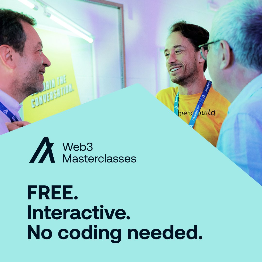 Algorand Foundation (@algofoundation) on Twitter photo Our next Web3 Masterclasses cohort is underway.
This is your last chance to register!
Be sure to apply today: algorand.co/web3-mastercla… Our next Web3 Masterclasses cohort is underway.
This is your last chance to register!
Be sure to apply today: algorand.co/web3-mastercla…