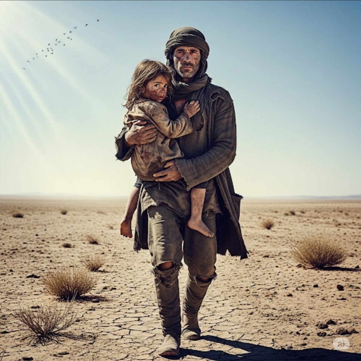 أبي لمَ لمْ نصل؟ أنا جائعة
اصبري يا ابنتي الجميلة لم يبقَ الكثير
أبي لِمَ تركنا تلك البلدة؟
كل من فيها يا ابنتي مات
ألم نتركهم أحياء يا أبتِ؟
ما الميتُ إلا فاقد روح
من ماتت به إنسانية
هذا بكاءُ أخيك الأصغر
يسمعه الغني سيمفونية
تاج الدين العبيدي✍🏻
#غزه_تموت_جوعاً  #غزة_تُجوع #غزة