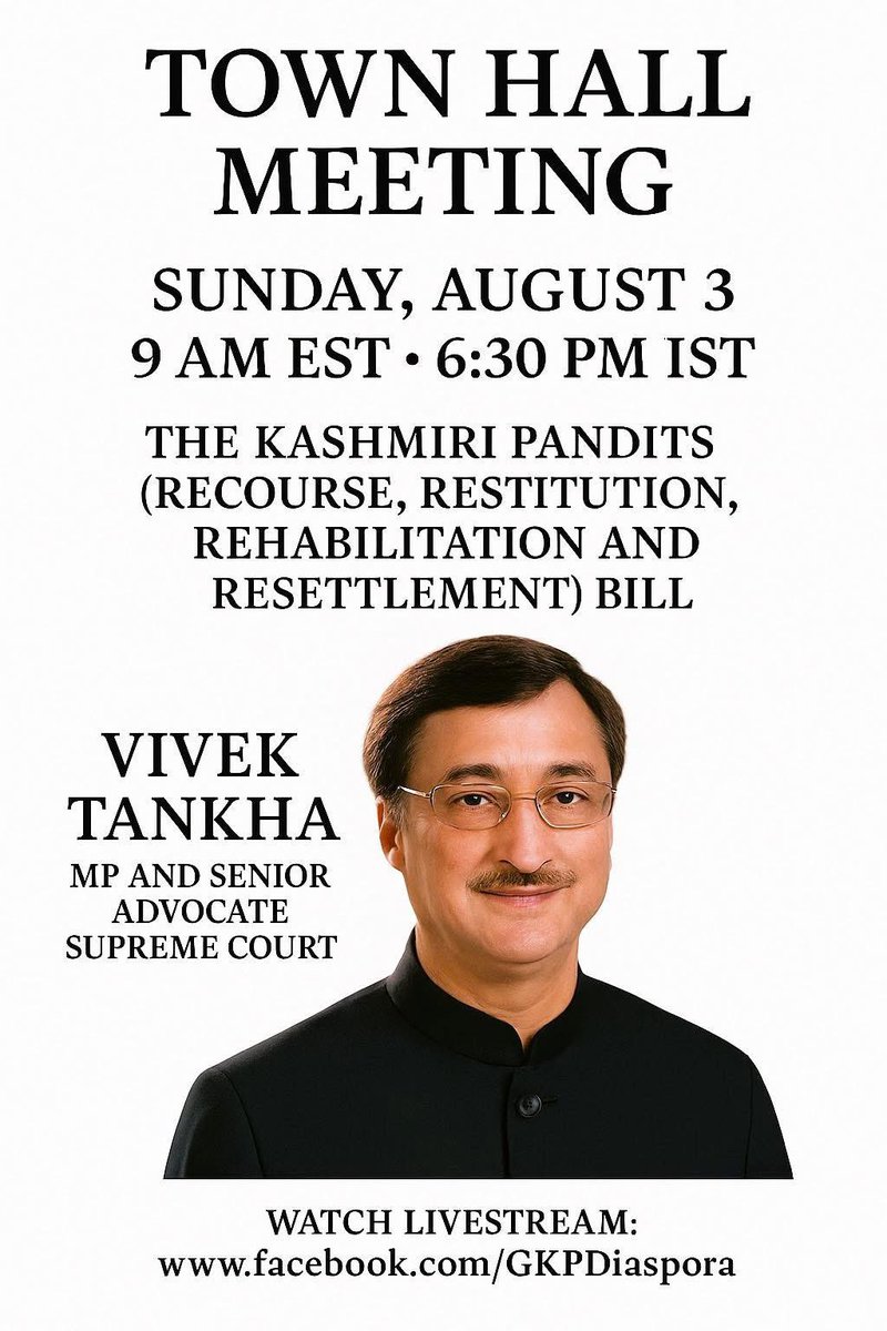 Global KP Diaspora (GKPD) (@kp_global) on Twitter photo Sunday, Aug 3rd at 6.30 PM India time, join us as we welcome Hon. MP and Senior advocate <a href="/VTankha/">Vivek Tankha</a> ji for an informative & detailed discussion on the Parliament bill that has recently received a recommendation from Hon. President of India Draupadi Murumu ji <a href="/rashtrapatibhvn/">President of India</a> Sunday, Aug 3rd at 6.30 PM India time, join us as we welcome Hon. MP and Senior advocate <a href="/VTankha/">Vivek Tankha</a> ji for an informative & detailed discussion on the Parliament bill that has recently received a recommendation from Hon. President of India Draupadi Murumu ji <a href="/rashtrapatibhvn/">President of India</a>