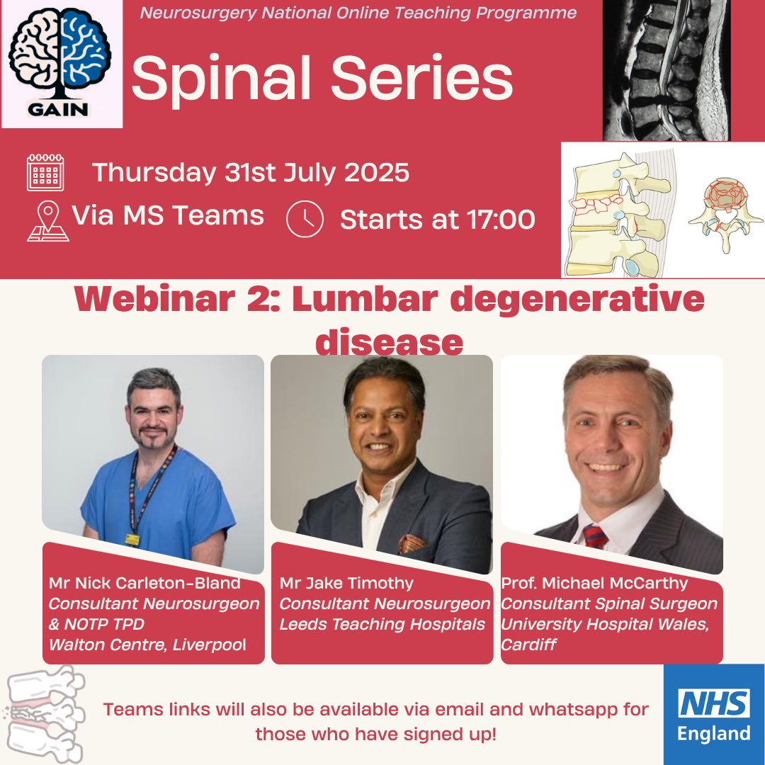 International experts will pass on their experience on lumbar degenerative conditions- tune in!! <a href="/GAINProgram/">GAIN Program</a> 
<a href="/e1v1m1/">BNTA</a>