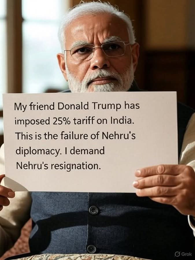 VrAsokan's tweet image. 💕💐Action: 
“ABKI BAAR…TRUMP SARKAR&quot;

💔🖤Reaction: 
25% Tax + Penalty

#TheatricsModi
#ModiDisasterForIndia