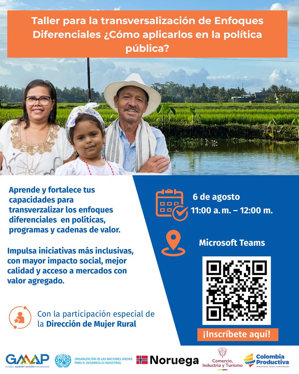 GMAP Colombia (@gmapcolombia) on Twitter photo ¿Formulas políticas públicas? 🌍
Aprende a aplicar la Matriz de Interseccionalidades en el sector acuícola.
📆 Mié 6 ago | ⏰ 11 a.m. | 💻 Virtual
Inscríbete 👉 forms.gle/gfqATsCd8ut3V6…
<a href="/ONUDIColombia/">ONUDI en Colombia</a> <a href="/noradno/">Norad</a> <a href="/MincomercioCo/">MinComercio Colombia</a> <a href="/Col_Productiva/">Colombia Productiva</a> ¿Formulas políticas públicas? 🌍
Aprende a aplicar la Matriz de Interseccionalidades en el sector acuícola.
📆 Mié 6 ago | ⏰ 11 a.m. | 💻 Virtual
Inscríbete 👉 forms.gle/gfqATsCd8ut3V6…
<a href="/ONUDIColombia/">ONUDI en Colombia</a> <a href="/noradno/">Norad</a> <a href="/MincomercioCo/">MinComercio Colombia</a> <a href="/Col_Productiva/">Colombia Productiva</a>
