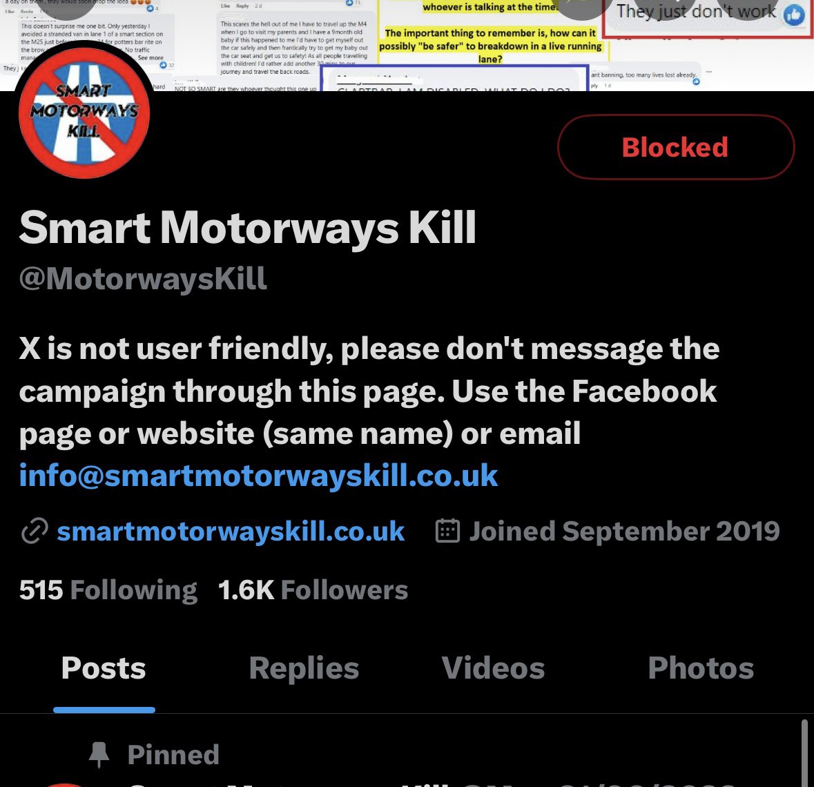 “We can’t enforce the echo chamber on X. Users of X are generally stupid but this isn’t like Facebook.”

“Please help me spread the delusion that smart motorways ‘killing fields!’”

“I need donations! Join our hysteria!”

“We just need the hard shoulder back we don’t know why!”