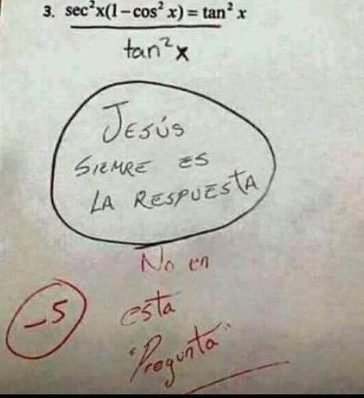 Aprobado en religión, suspenso en matemáticas.
