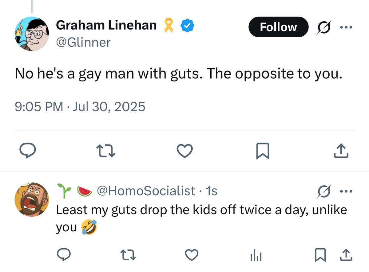 Rather proud of this one 🤣

Fuck off, Glinner you rancid toad.