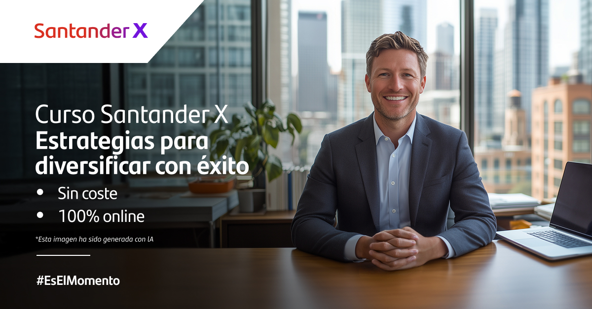 🎯Una formación 100% online donde aprenderás:
➡️Cómo desarrollar un plan de acción sólido para diversificar tus ingresos.

👉 Inscríbete en acortar.link/TP1RZ4
📆 Curso gratis. Disponible hasta el 31 de diciembre

#SantanderX #CursosGratis