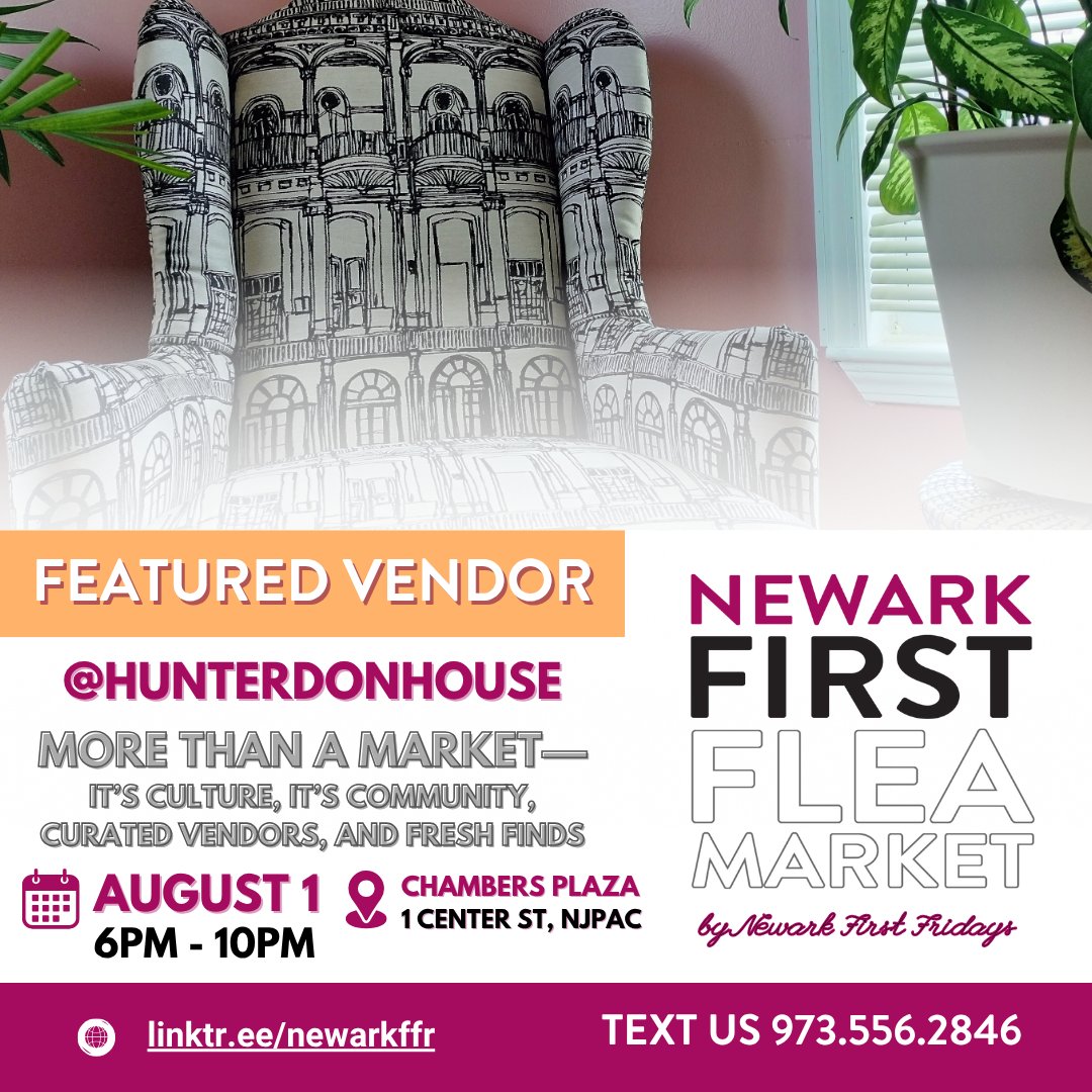 hunterdonhouse's tweet photo. We're only 2 days away from Newark First Fridays hosted by @newarkffr, and @hunterdonhouse is proud to be a featured vendor!

Come for the flea market vibes... stay for community activations, music, food and more!

Here's what you'll find at my booth: 👇🏾 https://t.co/Bl8rhINCiZ