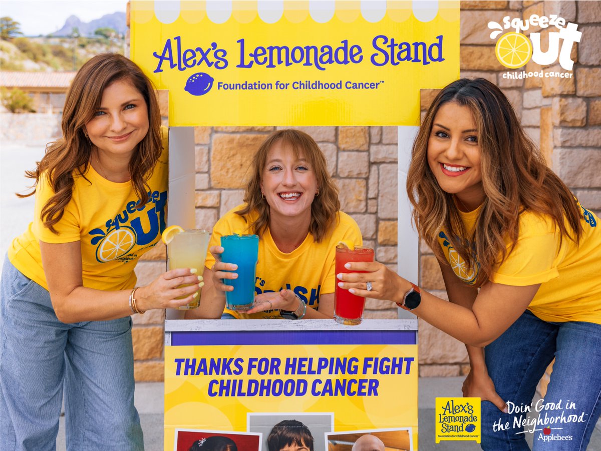 Applebee's El Paso & Las Cruces (@applebeeseplc) on Twitter photo 💛 It's easy to make a big difference in the fight against childhood cancer. Simply order any lemonade at Applebee's on your next visit, and we will donate 50 cents to our friends at <a href="/AlexsLemonade/">Alex's Lemonade Stand Foundation</a> Stand Foundation.✨Let's do it big this year! #SqueezeOut #EveryLemonadeCounts 🍋 💛 It's easy to make a big difference in the fight against childhood cancer. Simply order any lemonade at Applebee's on your next visit, and we will donate 50 cents to our friends at <a href="/AlexsLemonade/">Alex's Lemonade Stand Foundation</a> Stand Foundation.✨Let's do it big this year! #SqueezeOut #EveryLemonadeCounts 🍋