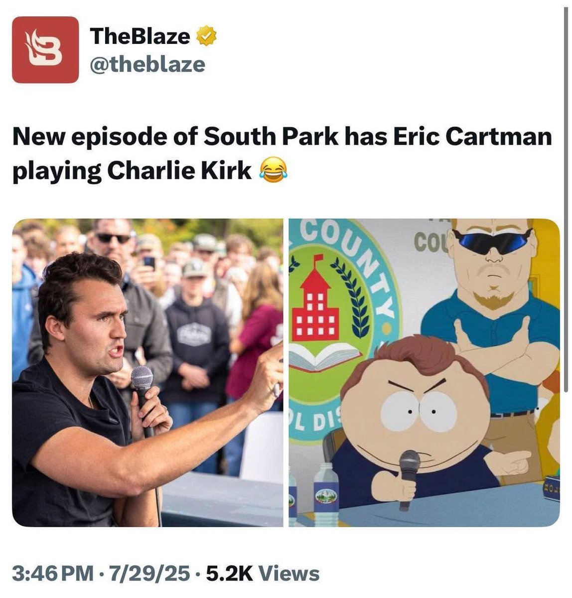 Kelvia (@conservativekfc) on Twitter photo Way to go <a href="/charliekirk11/">Charlie Kirk</a> has made it!!!!
😂🇺🇸🤣🇺🇸😂
In honor of the big boss being featured on South Park next week!
🤣😂🤣
Here’s a sneak peek‼️👇🏼👇🏼👇🏼
x.com/discussingfilm…
CONGRATULATIONS <a href="/TPAction_/">Turning Point Action</a>‼️
🎉🤣👏🏼👏🏼👏🏼👏🏼 Way to go <a href="/charliekirk11/">Charlie Kirk</a> has made it!!!!
😂🇺🇸🤣🇺🇸😂
In honor of the big boss being featured on South Park next week!
🤣😂🤣
Here’s a sneak peek‼️👇🏼👇🏼👇🏼
x.com/discussingfilm…
CONGRATULATIONS <a href="/TPAction_/">Turning Point Action</a>‼️
🎉🤣👏🏼👏🏼👏🏼👏🏼