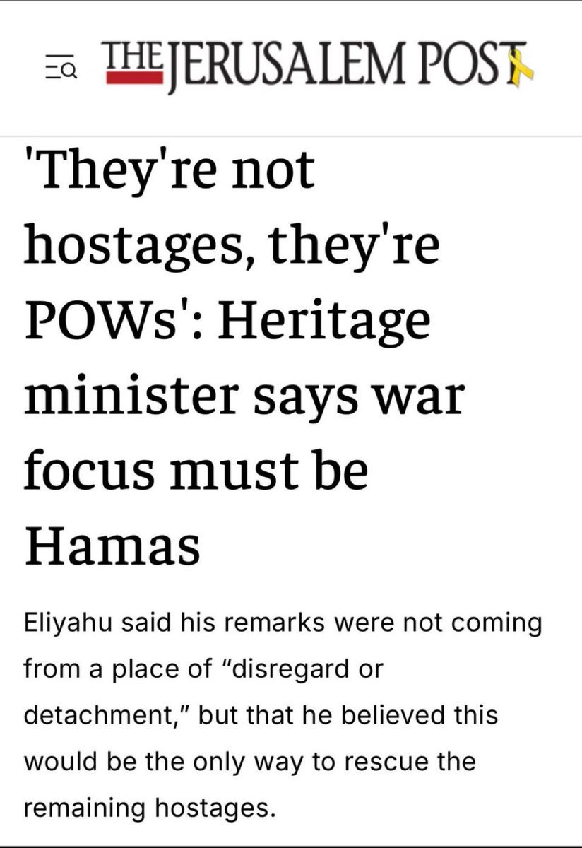 academic_la's tweet photo. The Israeli government is preparing Israelis to abandon the hostages. They now the final steps of the genocide will involve killing the hostages and do not care. https://t.co/U5ViYQ7DJX