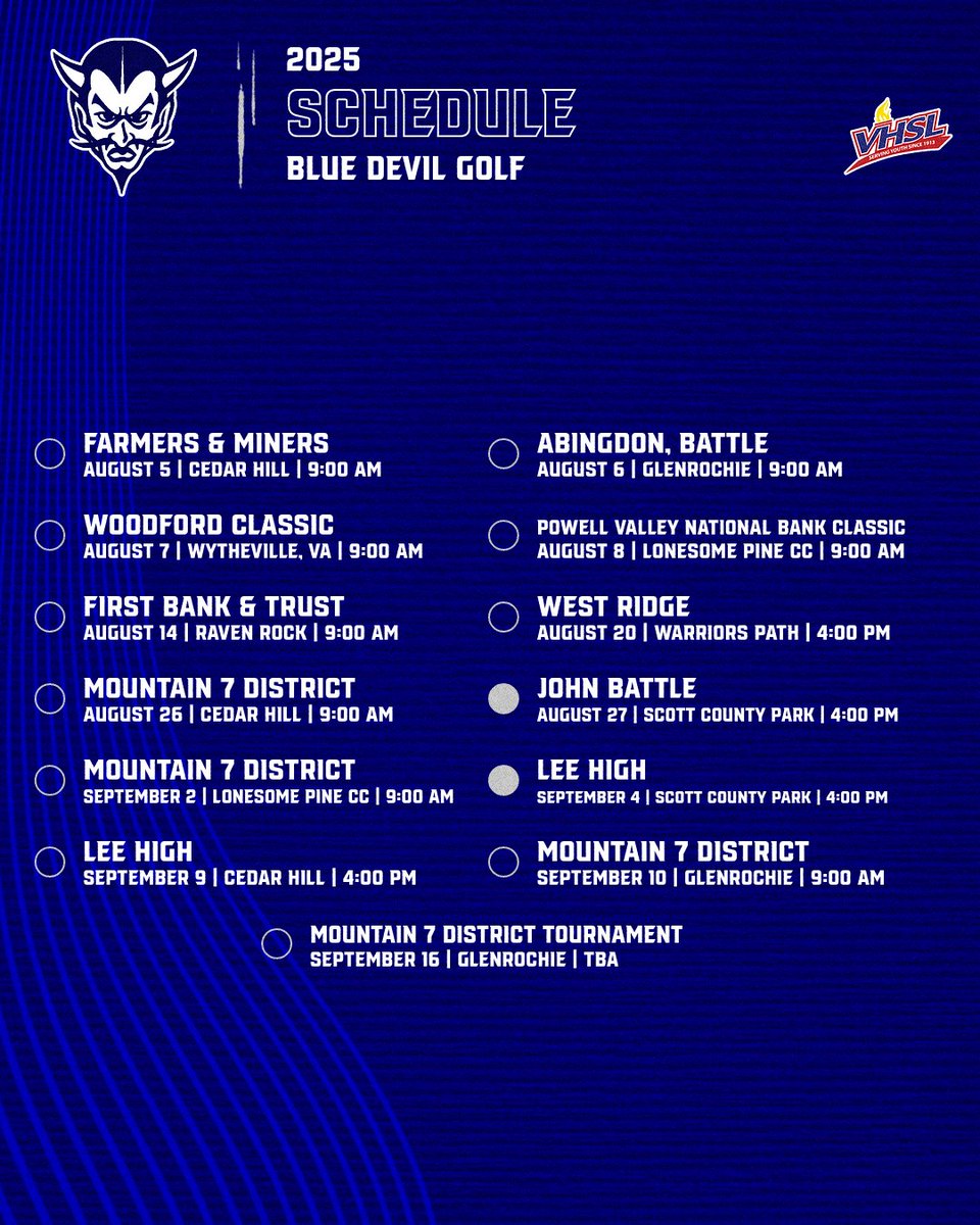 Set your calendars! The 2025 GCHS Golf Schedule starts next week! #GateCityGolf