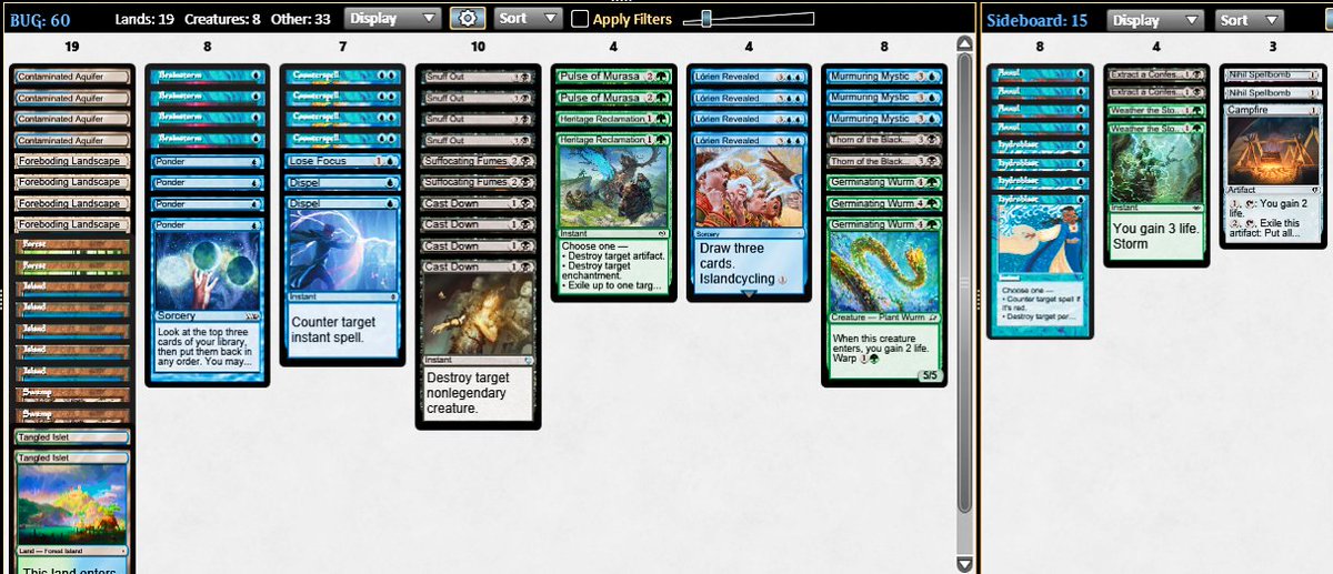 BUG Control #mtgpauper!! I'm having a lot of fun! Germimating wurm In this build I find it incredible +4 life and it turns into a 5/5 great for closing the game!  ! The warp mechanic is incredible! Still at work! 🌳🤩🌾