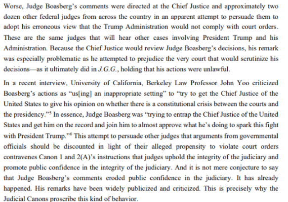 The Supreme Court properly found that Boasberg had no jurisdiction in that case and that his order was unlawful.