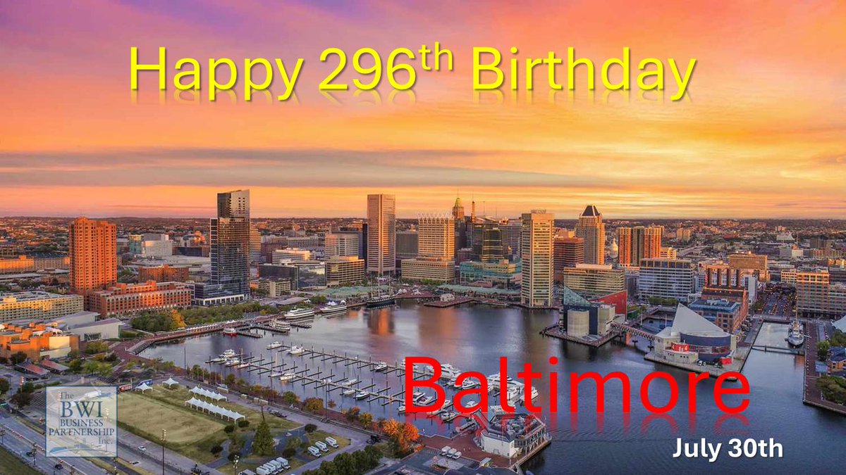 Happy 296th Birthday to Baltimore City.

Thank you all for being a part of the story that makes Charm City so special.

#HappyBirthdayBaltimore #Baltimore296 #CharmCity #BaltimoreProud #BaltimoreHistory #economicgrowth