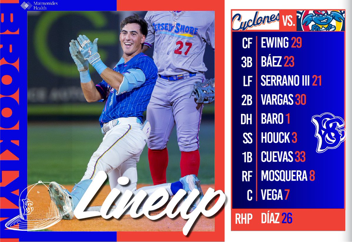 Brooklyn Cyclones (@bkcyclones) on Twitter photo Anything big happening in the next 24-36 hours? 😅
📍 Maimonides Park (Coney Island, Brooklyn, N.Y.)
⏰ 6:40 PM
🆚 <a href="/BlueClaws/">Jersey Shore BlueClaws</a>
🎙️ <a href="/JustinRocke/">Justin Rocke</a> & <a href="/johnnygwitz/">Johnny Gadamowitz</a>
🎧 brooklyncyclones.com/listen
📺 <a href="/Bally__Sports/">Bally Sports Live</a>
📦 Blind Box Giveaway
🍎 #AmazinStartsHere Anything big happening in the next 24-36 hours? 😅
📍 Maimonides Park (Coney Island, Brooklyn, N.Y.)
⏰ 6:40 PM
🆚 <a href="/BlueClaws/">Jersey Shore BlueClaws</a>
🎙️ <a href="/JustinRocke/">Justin Rocke</a> & <a href="/johnnygwitz/">Johnny Gadamowitz</a>
🎧 brooklyncyclones.com/listen
📺 <a href="/Bally__Sports/">Bally Sports Live</a>
📦 Blind Box Giveaway
🍎 #AmazinStartsHere