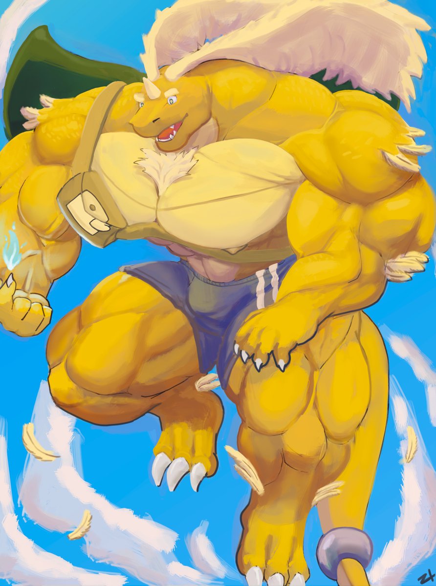 Mega Dragonite, but as buff as he is goofy