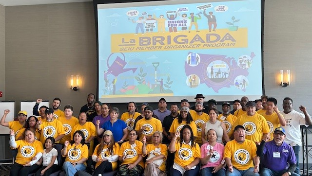 SEIU 1107 Member Strength Cohort grads joined #LaBrigada Boot Camp in Chicago July 25–27!
They leveled up with political, external &amp; community organizing tools—moving from classroom to real-world canvassing.
Union power in action! 💜✊ #SEIU1107