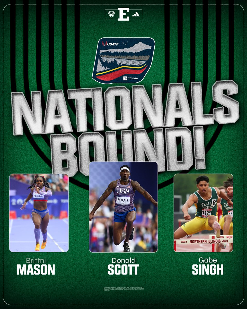 Eagles in Eugene🦅🏟️

Alums Donald Scott, Brittni Mason, and Gabe Singh are competing at the 2025 <a href="/usatf/">USATF</a> National Championships and Para National Championships this weekend!👏

📰tinyurl.com/46xnahn4

#EMUEagles | #ChampionsBuiltHere🥇
