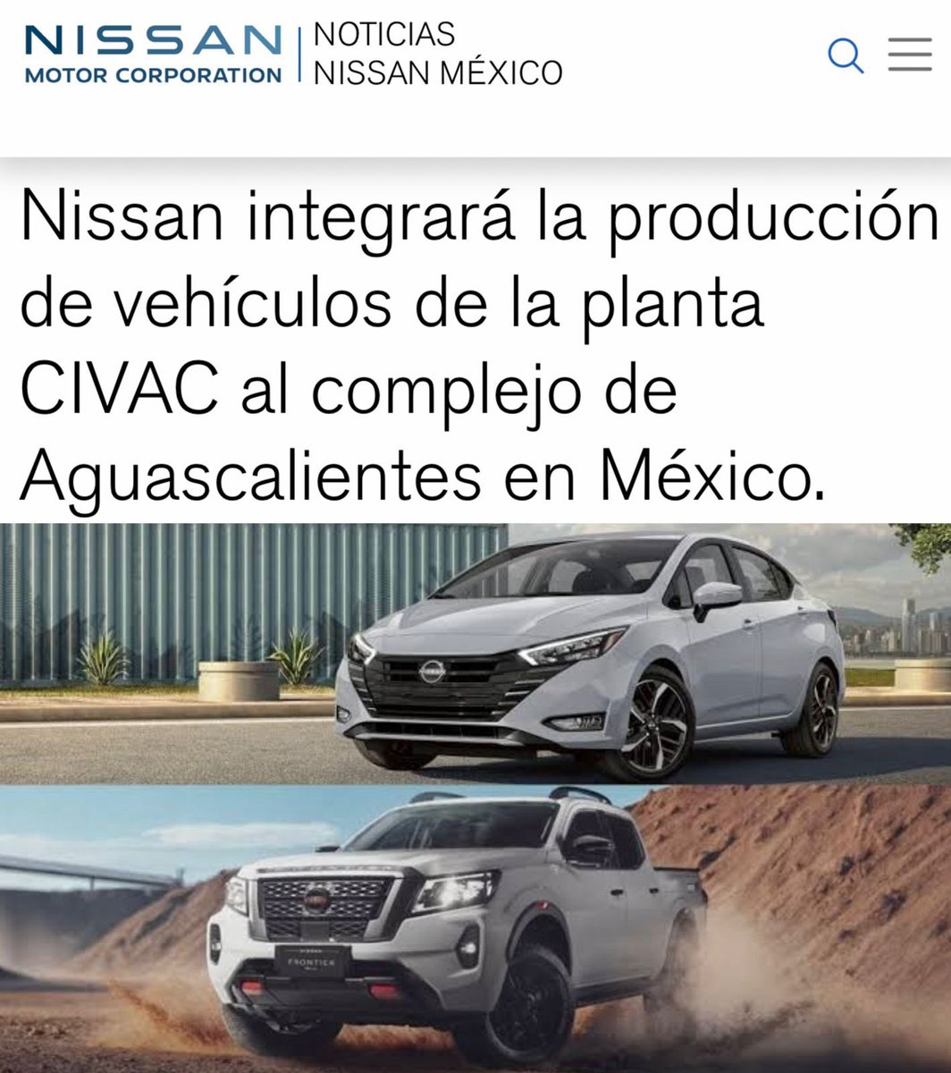 Gracias a la visión de <a href="/TereJimenezE/">Tere Jiménez</a>, Aguascalientes se consolida como la capital automotriz del país con la integración del 11% de la producción global de Nissan. Vehículos como Versa y Frontier se producirán aquí; esto se traduce en miles de empleos, certeza económica y laboral