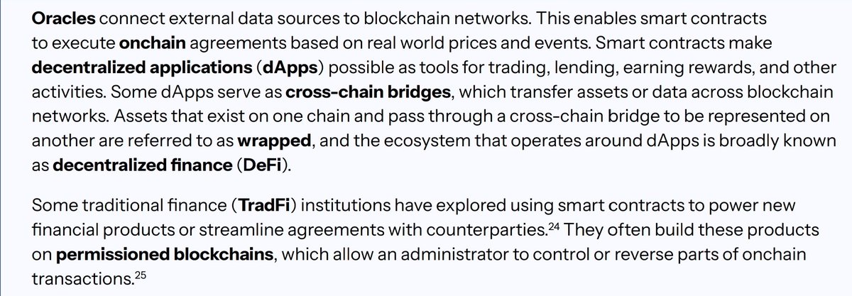 Dagnum_PI's tweet photo. The @WhiteHouse report repeatedly discusses oracles as critical for bridging blockchain with real-world data, enabling smart contracts based on external events (e.g., prices).

Reminder @Conste11ation doesn't need external Oracles to verify information because Metagraph can verify them directly 

$DAG 🇺🇸