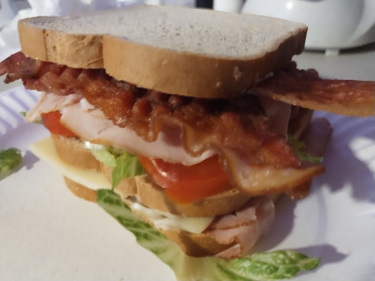 Ham, Swiss, Turkey, Bacon Club Sandwich 🥪😋