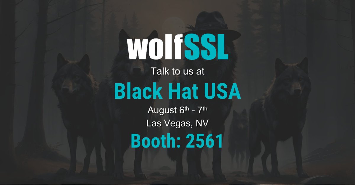 1 week to go! ⏳ We’re packing up our FIPS-ready cryptography, post-quantum tools, and secure boot tech for Black Hat USA.

📍 Booth 2561 — come by and say hi!
#BHUSA  #wolfSSL