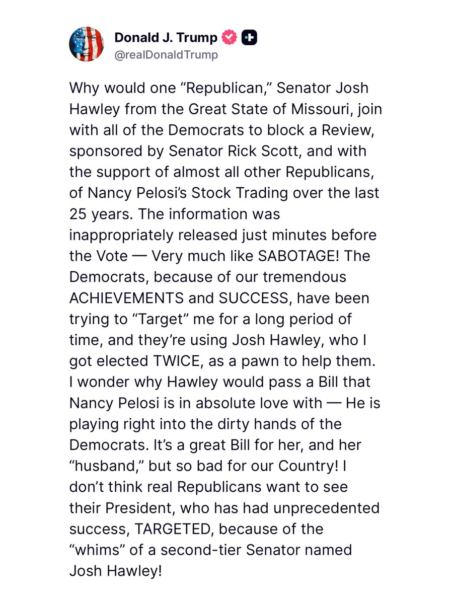Trump GOES OFF on “second-tier Senator” Josh Hawley 👀