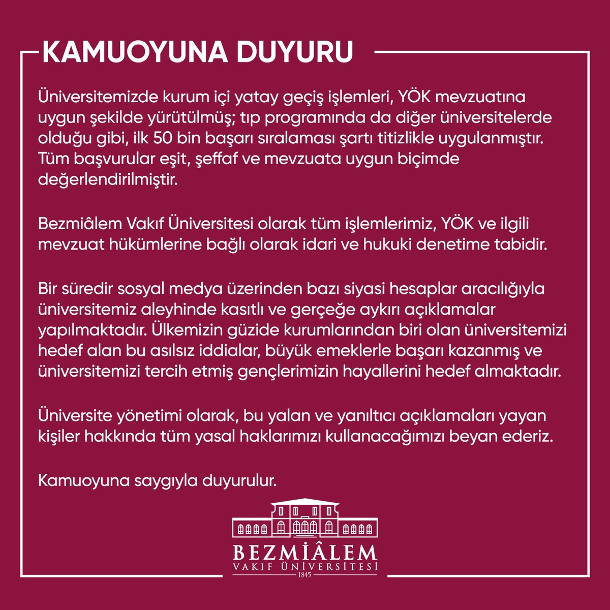 KAMUOYUNA DUYURUDUR!