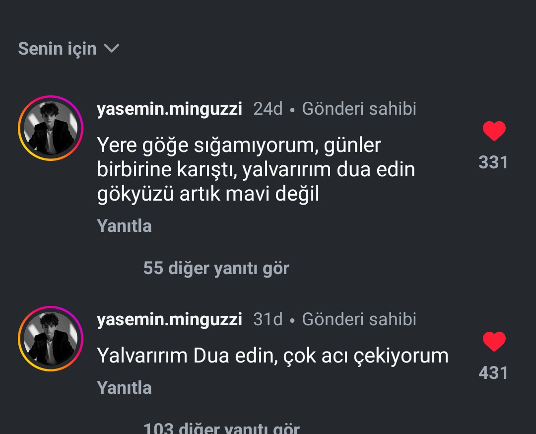 Yaseminin acısını küçümseyenin, acısının üstünde tepinenin Allah belasını versin!!!