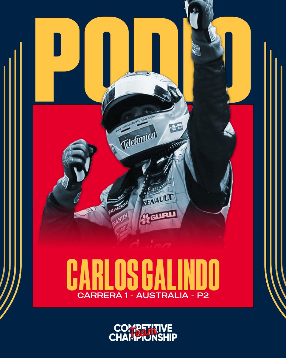 Selección Española de Simracing (@sesimracing) on Twitter photo 🥈 𝗣𝗢𝗗𝗜𝗢 - <a href="/carlos__gal/">Carlos Galindo</a>
Carlos empieza nuestra temporada con buen pie con una sólida P2 que nos da buenos puntos para la lucha para el campeonato 🎉
#VamosEspaña | #NationsELeague 🥈 𝗣𝗢𝗗𝗜𝗢 - <a href="/carlos__gal/">Carlos Galindo</a>
Carlos empieza nuestra temporada con buen pie con una sólida P2 que nos da buenos puntos para la lucha para el campeonato 🎉
#VamosEspaña | #NationsELeague