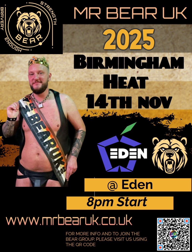 There’s still a chance of a placement in the Manchester, Cardiff, Blackpool &amp; Birmingham heats of this year’s Mr BEAR UK 2025. We begin shortlisting soon. Contact Bear_Group@iCloud.com