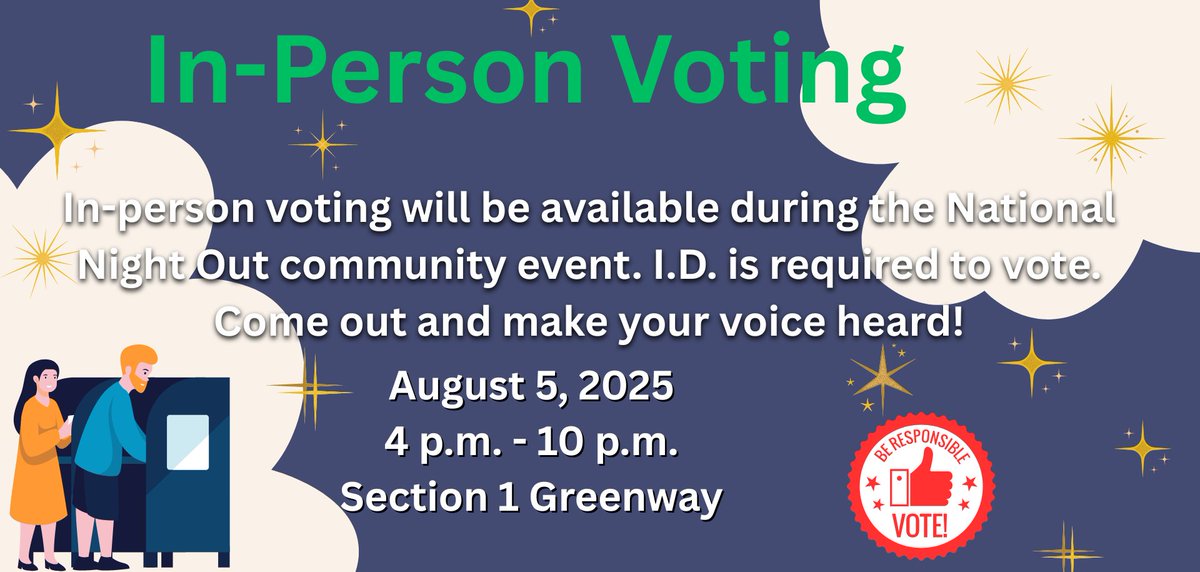 Make your voice heard at National Night Out! 
🗓️August 5 | ⏲️ 4-10 P.M. Come out to support our CCPD, connect with the community, and vote in person for the Riverbay Board Election. ID is required to vote in person. Your voice matters! Make it count! #coopcity
