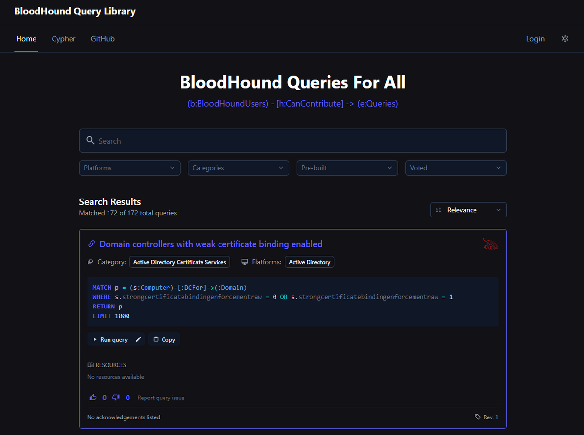 BloodHound Queries For All
queries.specterops.io