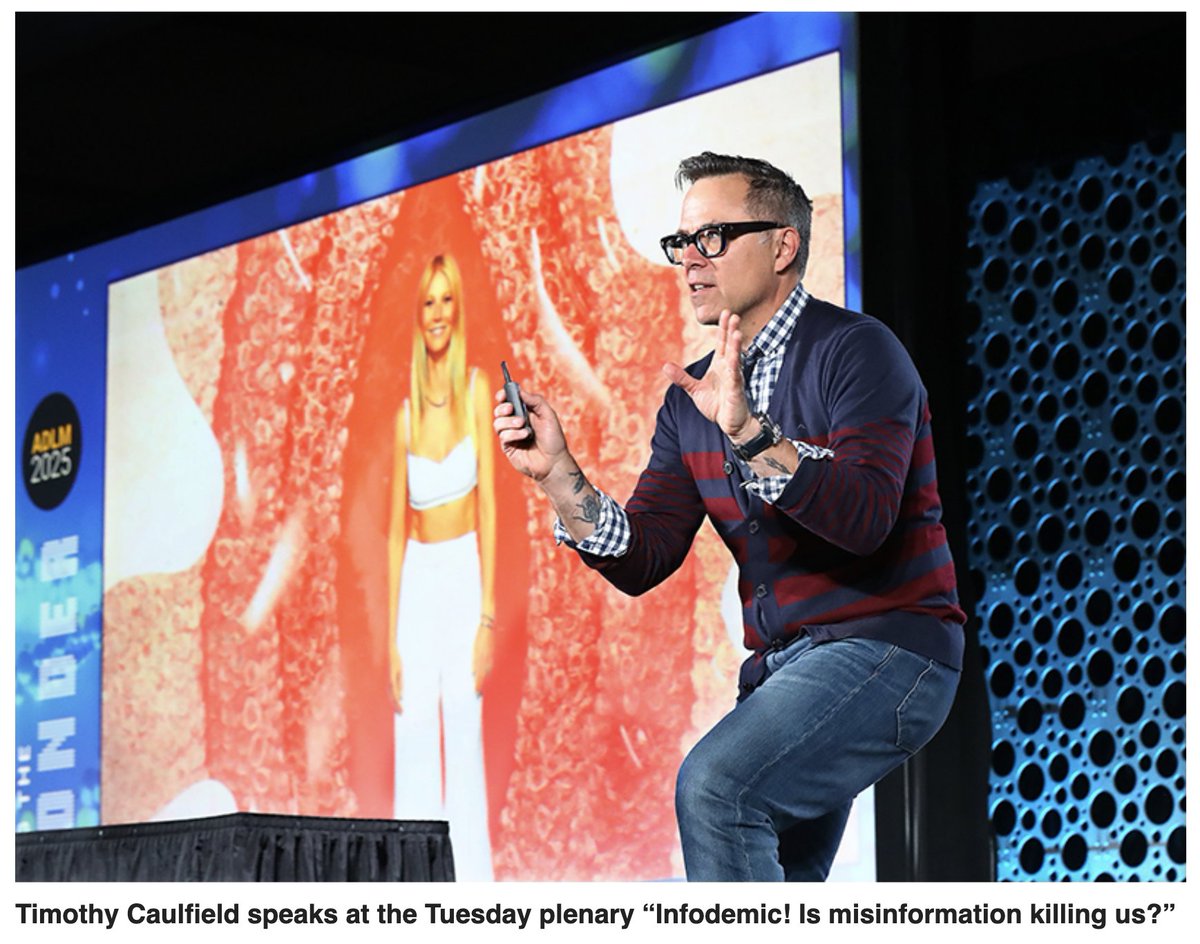 CaulfieldTim's tweet image. Honoured to speak about the health misinformation crisis at #ADLM2025!

Thx @myADLM! 🙏

Yes, NOW is the time to speak up for science. 

Educate. Advocate. Prebunk. Debunk. Nudge. Let's get creative! #GoScience!