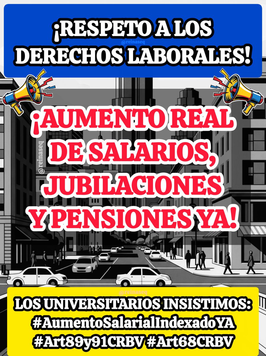 🚨🚨🚨 LA INDIFERENCIA NO ES OPCIÓN || SEGUIMOS ACTIVOS EN NUESTRA JUSTA DEMANDA, ES URGENTE UN AUMENTO REAL DEL SALARIO BASE CON INCIDENCIA REAL EN TODOS NUESTROS BENEFICIOS LABORALES

📢📢📢 LOS UNIVERSITARIOS INSISTIMOS
#AumentoSalarialIndexadoYA
#Art89y91CRBV #Art68CRBV
